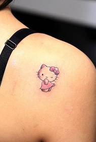 Naughty cute kitty cat tattoo