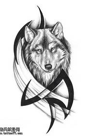 Imibhalo yesandla ayifani nephethini le-wolf head tattoo