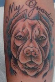 Patrón de tatuaxe de can - Creativo exquisito lúdico bonito Bulldog Dog Patrón de tatuaxe de can, lúdico