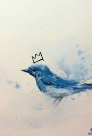 Manoscritto del modello del tatuaggio dell'uccello dell'acquerello