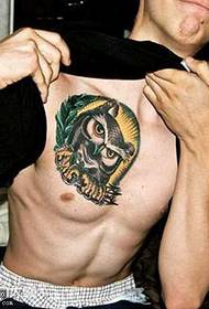 Vzorec tetovaže prsnega sova