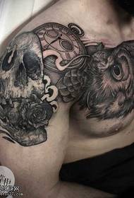Fél bagoly tetoválás minta
