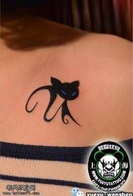 Pečių katės tatuiruotės modelis