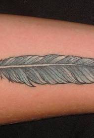 Blauw vogelveer tattoo patroon