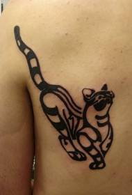 Ang pattern ng pusa ng lahi ng lahi ng itim na tattoo