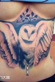 Узорак тетоваже трбушне сове