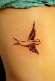 Söt fågel enkel tatuering mönster