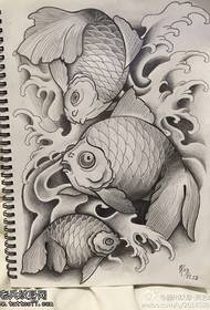 Fish tattoo manuscript pattern