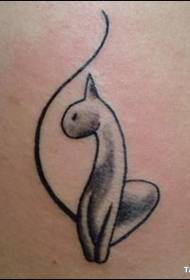 Eleganten vzorec tetovaže bele mačke