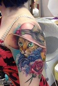 Arm Farbe Katze Tattoo Muster