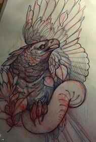 Rokopis klasična skica orla tatoo vzorec