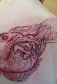 Európai és amerikai iskola madárkulcs tetoválás minta kézirat