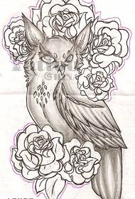Owl manusuga tattoo tattoo i fugalaau