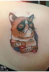Modello tatuaggio gatto spalla bassa
