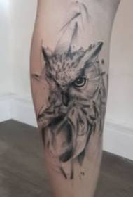 Un groupe de travaux de tatouage hibou animal