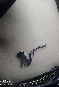 Cintura pupulare di mudellu di tatuaggi di gatti