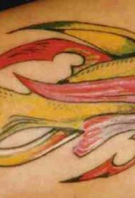 Ръчна цветна странна риба татуировка модел