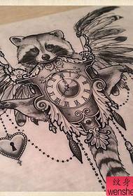 Modello di orologio tatuaggio manoscritto