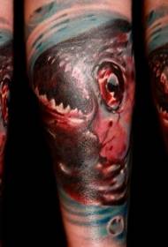 Алый стиль татуировки кровавых рыб