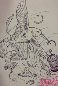 Foto di manoscritto tatuaggio birdie scoppiato