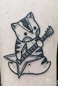 Thigh love music kitten tattoo tattoo