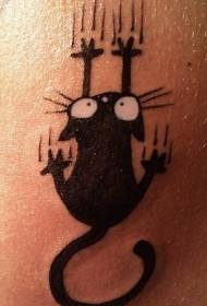 Modello di tatuaggio graffio gattino nero del fumetto