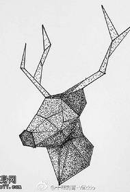Geometric point deer tattoo pattern