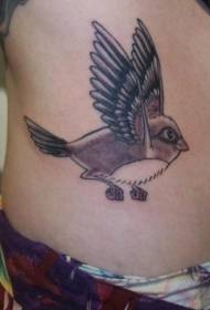 Abdominal Chinese style beautiful bird tattoo pattern