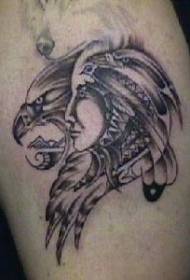 Model de tatuaj tribal indian vultur