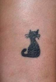 Motif de tatouage silhouette de chat noir minimaliste
