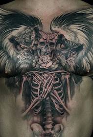Foto di tatuaggio modello teschio rotto grigio nero