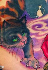 Waist cat tattoo pattern
