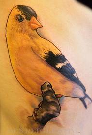 Professzionális tetoválás klub bemutatja a madár tetoválás mintát