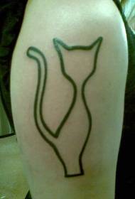 Minimalistički uzorak tetovaže mačjih silueta
