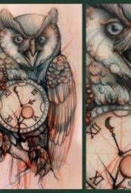 ევროპული და ამერიკული სკოლა owl Watch tattoo tattoo ხელნაწერი