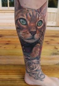 Becerro de niños en gradiente pintado 3d realista pequeño animal gato tatuaje fotos