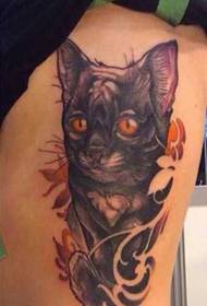 Midja katt tatuering mönster