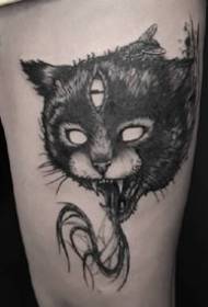 Темна кішка татуювання - 9 темних моделей татуювання у стилі кішка