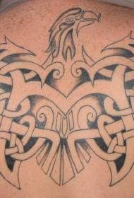 Retour aigle noir avec motif tatouage noeud celtique