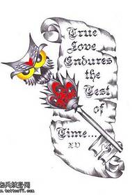 Manuscript owl hand pen tattoo pattern