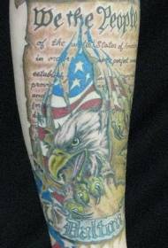 US-Verfassung und Eagle Tattoo Pattern