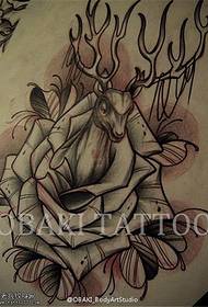 Rose hirven tatuointi käsikirjoitettu kuva