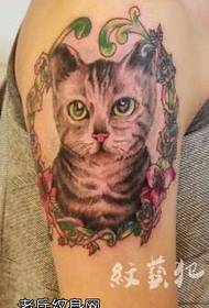 Modello di tatuaggio gatto super adorabile