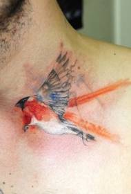 Шия аквареллю пташка колір татуювання візерунок