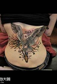 Vzor tetovania v páse sovy