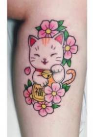 Dövme çağıran kedi desen 9 sevimli çağıran kedi tema dövme deseni