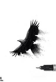 Manuscript sting flying bird tattoo pattern