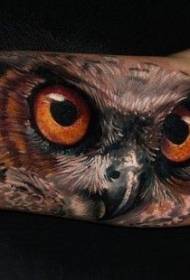 Iso käsivarsi värikäs pöllö tatuointi malli