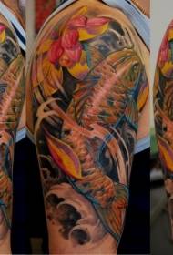 Велика рука нова школа пофарбовані татуювання татуювання коропа лотоса