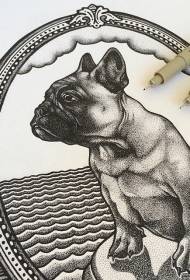 Europa i Stany Zjednoczone wskazują manuskrypt wzoru tatuażu na fali psa